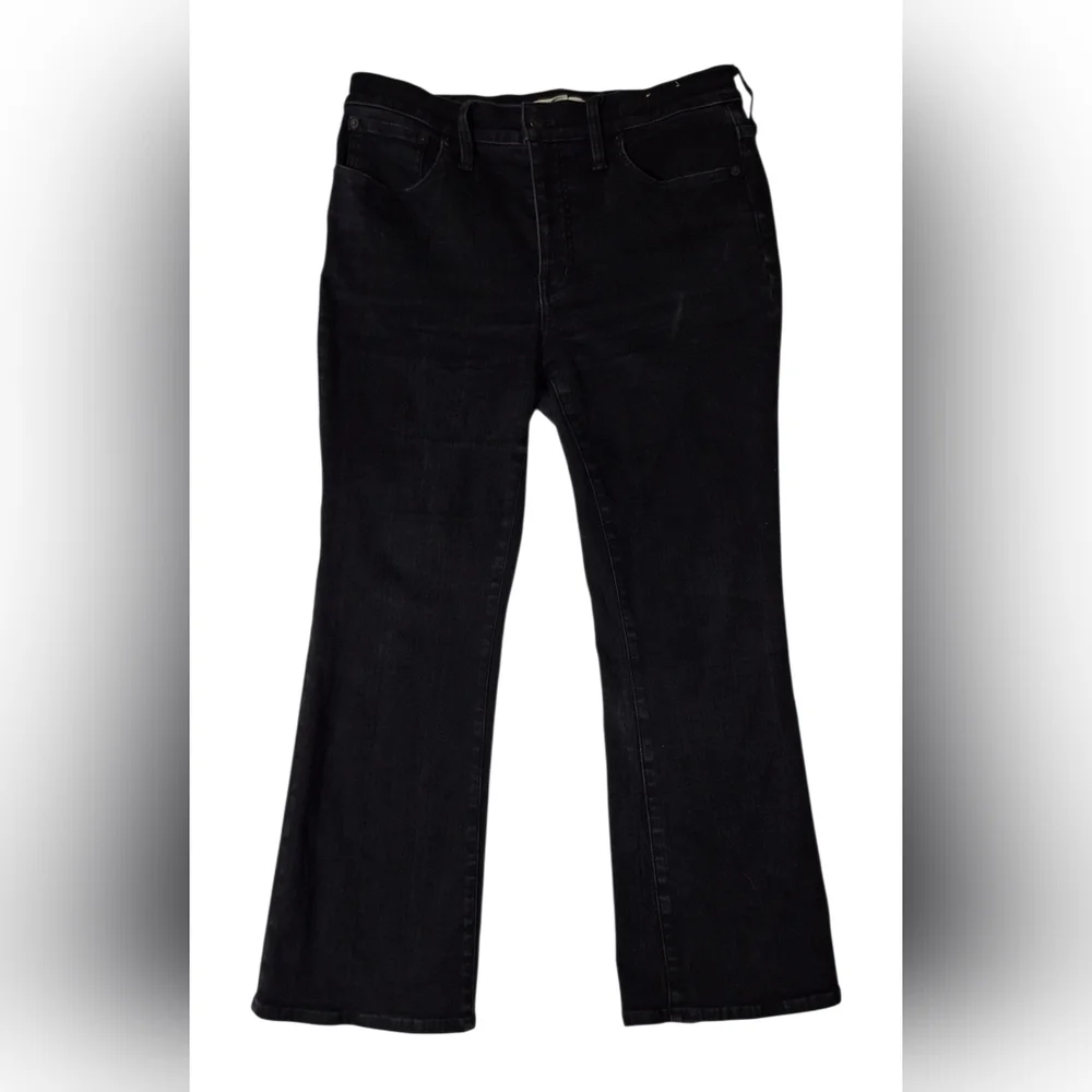 Madewell Women's Mid Rise Kick Out Black Cotton Denim Jeans Size 31 - Picture 3 of 15